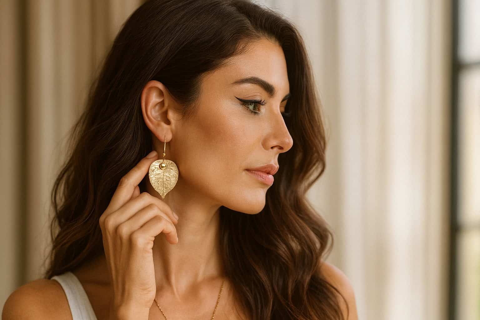 Joyería con hojas naturales: pendientes ligeros y delicados en diseño slow