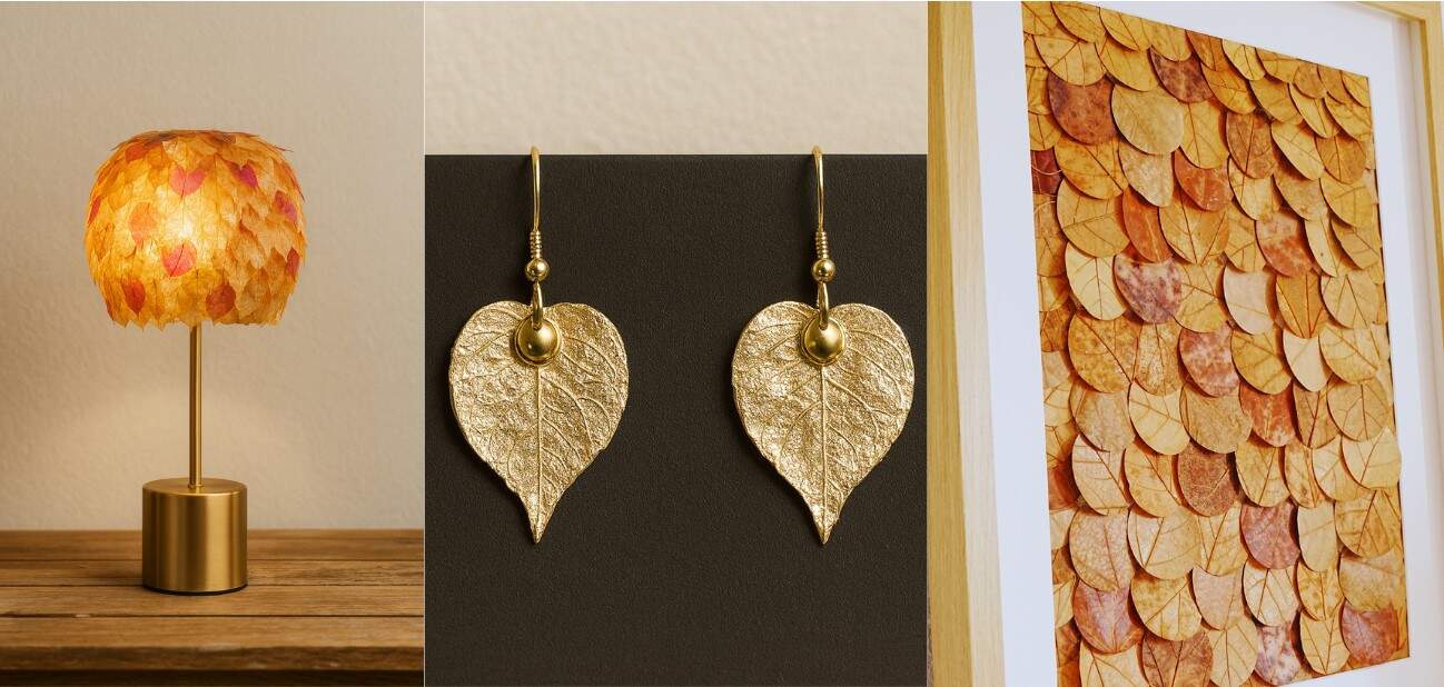 Piezas con historia de Foresta Slow Design hechas con hojas secas preservadas